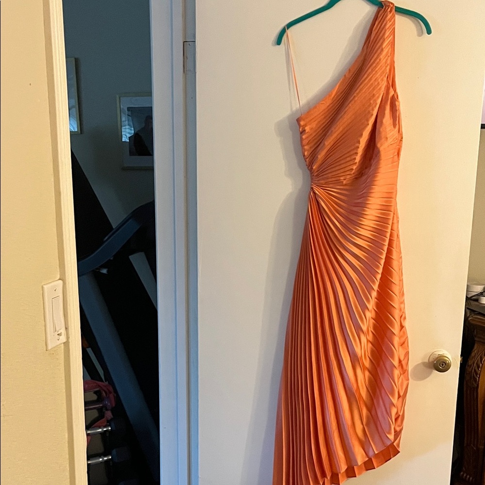 Vici One-Shoulder Coral Dress - Picture 3 of 7